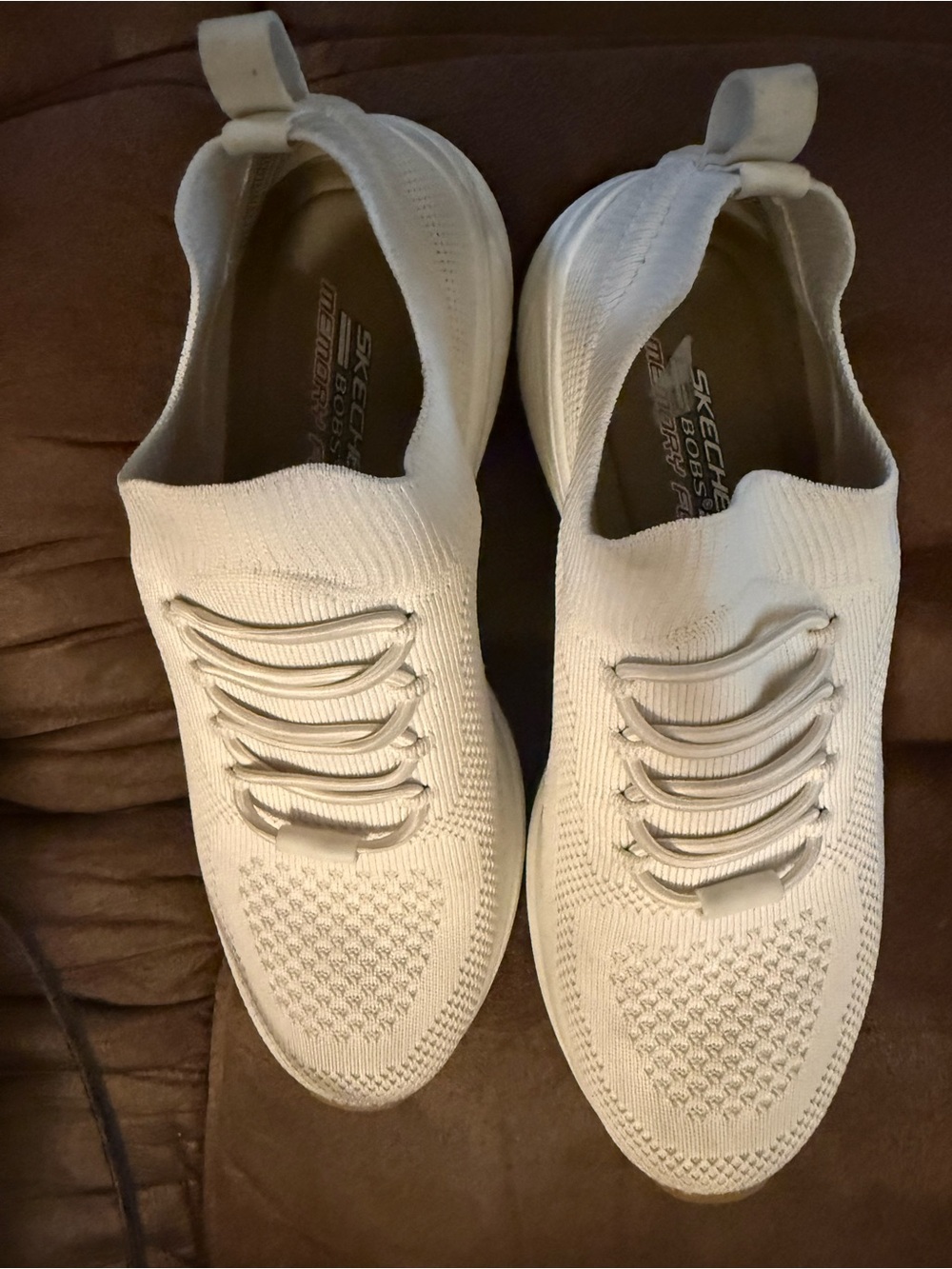 Skechers Bob’s 2.0 off-white Knit Slip-On Sneakers